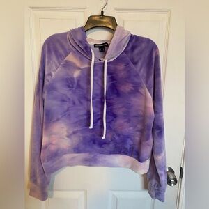 charlotte russe Purple Tie-Dye Hoodie Sweatshirt and Sweatpants Set